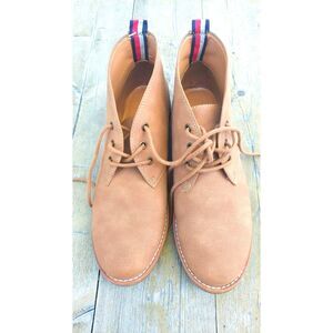 Tommy Hilfiger Tan Chukka Boots Women’s 8M Lace Up Ankle Boots Faux Leather